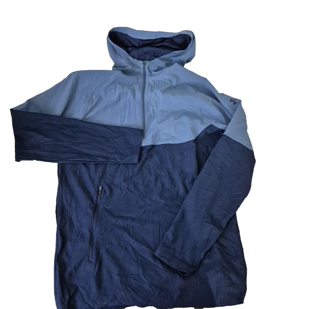 Under Armour Threadborne Hooded Pullover Mens Medium Blue  Colorblock‎ Jacket